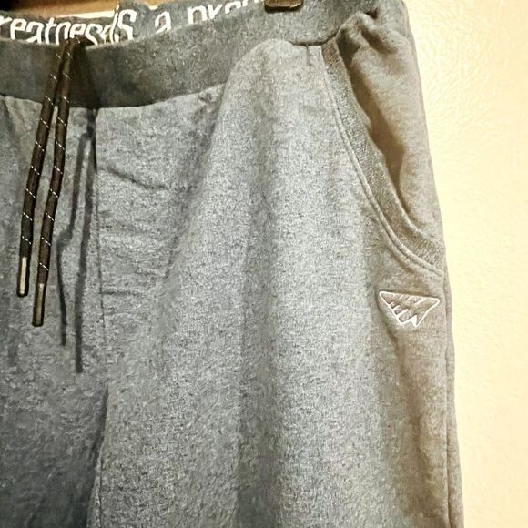 PAPER PLANES Mens Logo Sweatpants Melange Blue XL - Picture 5 of 11